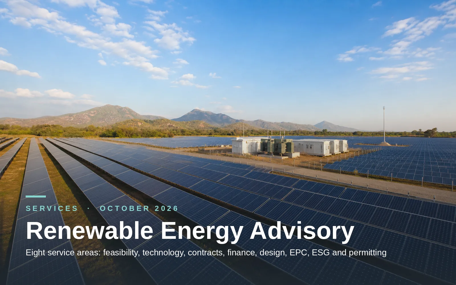 Fluxiss Renewable Energy Advisory Now Organised Into Eight Service Areas, From Feasibility to Handover